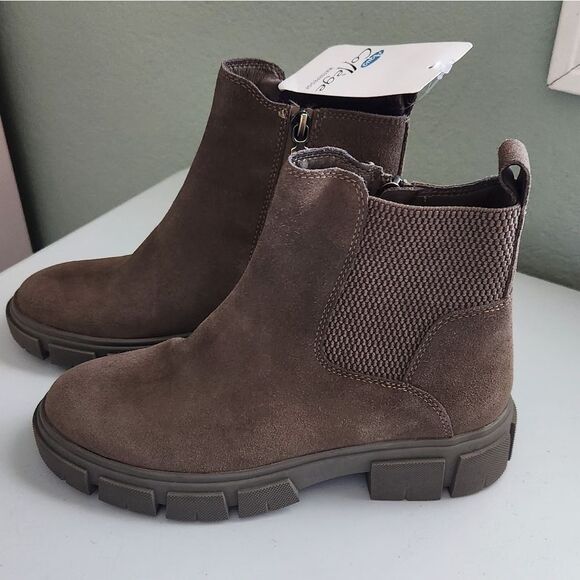 🌸 Aqua College Womens Suede Waterproof Chelsea Boots 6.5M - Picture 3 of 5